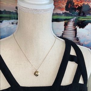 NASHELLE Gold Tone Necklace 18” w/ Square Pendant